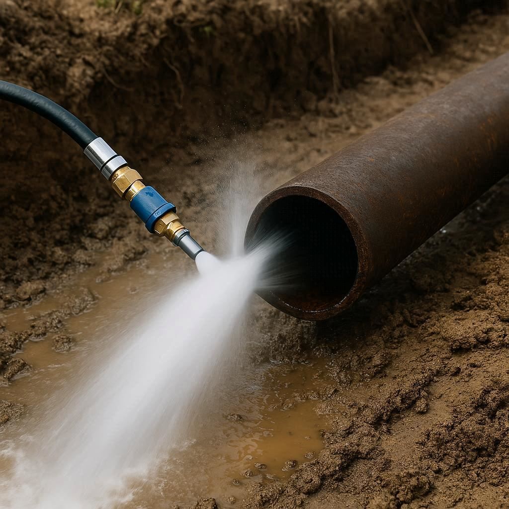 Гидродинамическая прочистка водопроводных труб в Гатчине