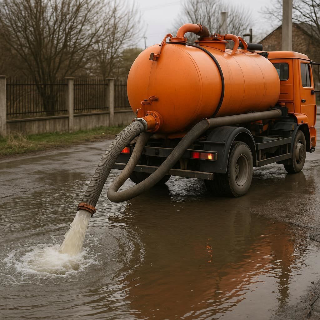 Откачка воды в Гатчине